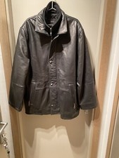 Giaccone Theking Uomo,taglia 52,pelle di vitello,colore nero,collettò rimovibile