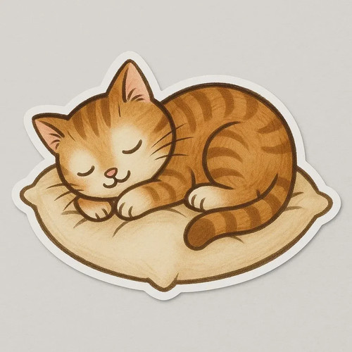 Gattino che dorme - su, cuscino