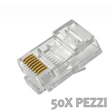 50X pezzi Plug RJ45 Connettori LAN Ethernet per cavo di rete 8P8C Plug RJ 45 
