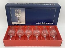 6 Calici Cristallo Cristal D’Arques Longchamp 17,5cl Anni ‘70 Fondo Di Magazzino