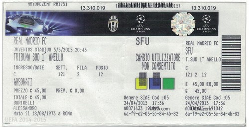 Biglietto juventus real madrid - juventus,