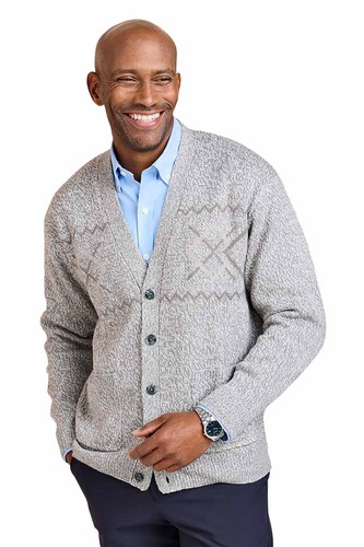 Cardigan uomo jacquard con