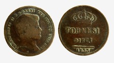 pcc2127_3) Napoli Regno delle Due Sicilie Ferdinando II - 10 Tornesi 1833 L