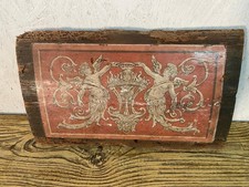 Antica tavola in legno dipinta a mano con motivo classico angeli decoro classico