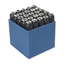 PUNZONI STAMPINI ALFABETO 25 LETTERE 7mm IN ACCIAIO TEMPRATO SCATOLA PLASTICA