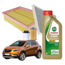 Kit Tagliando Opel Mokka X 1.6 CDTI 110Cv 136Cv 2016  5 LT Olio Castrol 5w30 C3