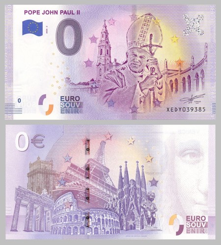 Biglietto ricordo euro papa - 0,