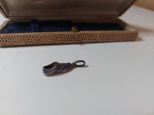 ? CIONDOLO Scarpa Scarpetta Calcio VINTAGE ARGENTO E SMALTI ARGENTO MASSICCIO 