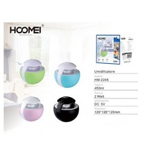 UMIDIFICATORE 2 WATT 450 ML USB AROMATERAPIA TIMER 10H-20H PROFUMATORE AMBIENTI