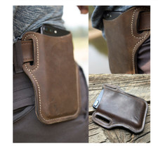 Porta cellulare fondina elegante in pelle per cintura ideale uomo