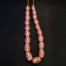 Perline Chevron Vetro Blu