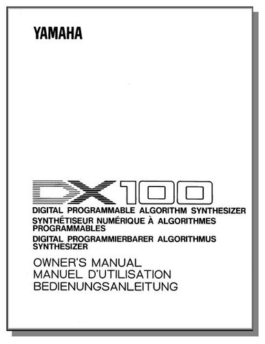 Yamaha 100 manuale dx100 dx - yamaha, dx-100