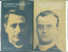 STORIA DEL MOVIMENTO CATTOLICO IN ITALIA. 2VV DE ROSA GABRIELE LATERZA 1966