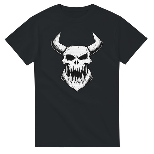 Grimdark horned skull - skull, t-shirt