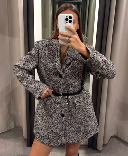 Giacca tweed blazer oversize