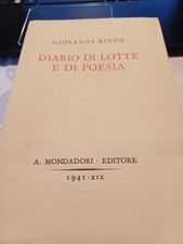 libro DIARIO DI LOTTE E DI POESIE GIOVANNI RIZZO 1941