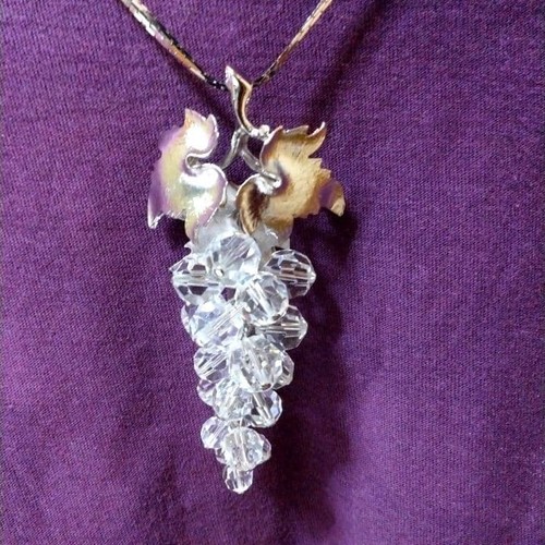 Collana spilla uva - e, vetro