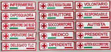 PATCH CROCE ROSSA RICAMATA CRI testo a scelta nome personalizzata