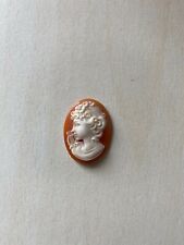 Cammeo italiano originale su conchiglia con scatola avente placca d'argento. 