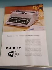 1959 Facit TP-1   macchina da scrivere , BROCHURE INFORMATIVA , SALES BROCHURE