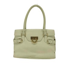 Salvatore Ferragamo Gancini borsa a mano in pelle bianca vintage autentica