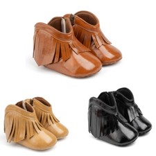 Stivali neonato suola morbida nappe mocassini culla scarpe tinta unita bambina