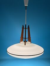 Vintage Lampada Ufo Lampadario In Vetro E Legno Forma Spaziale Design 1960