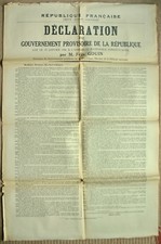 Manifesto Antica 1946 Dichiarazione Del Governo Provvisorio Gouin Da Gaulle