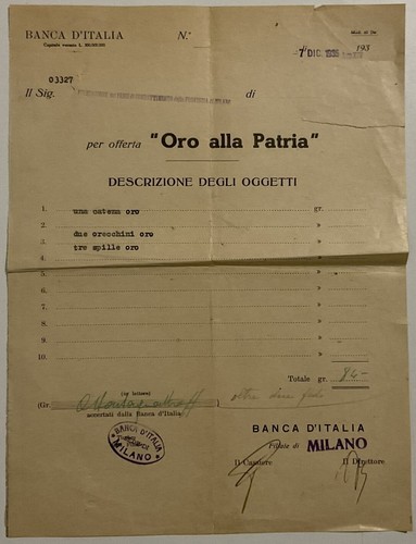 Oro alla patria banca - patria,