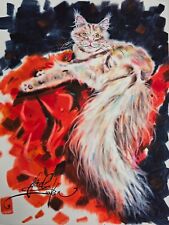 Dipinto gatto acquerello