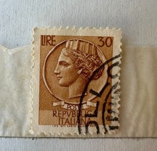 Francobollo Italia 1950 "Siracusana Tappeto Di stelle 30 Lire"