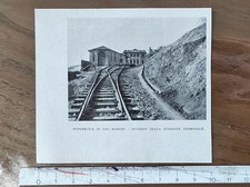 San Marino 1932 due antiche stampe: stazione ferroviaria e galleria di Montalbo