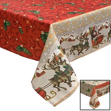 Tovaglia Natalizia stampata no stiro Sommaruga 6 posti Tavola Natale 6389