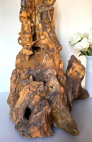 Statua drago intagliato - , in