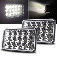 Pair 4x6" Chrome LED