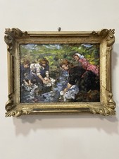 Quadro Antico Olio Su Tela