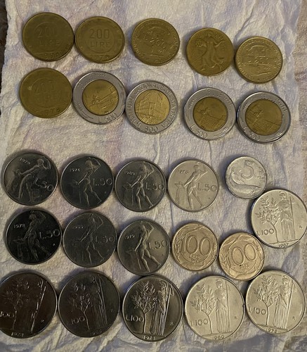 Lotto monete italia - lire, 5