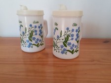 SET OLIO ACETO ARCOPAL France vintage collezione Myosotis Fiori blu