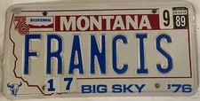 Vanity FRANCIS license plate