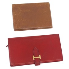 HERMES Wallet Leather 2 Set