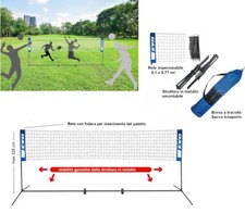 Rete Portatile Struttura Pieghevole in Metallo Beach Volley Tennis Calcio Sacca