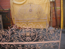 LETTO FERRO A RICCIOLI LACCATO ROSA - MATRIMONIALE  - 1940 EMILIA - SOLO RITOCCH