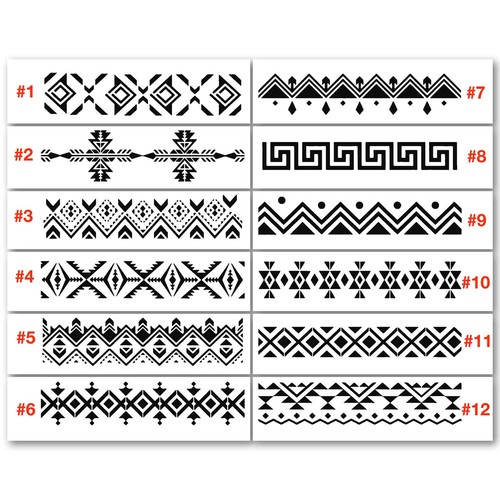 Set stencil bordo - , tribale