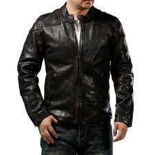 Giacca slim moto uomo pelle