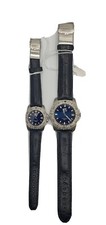 Set 2 orologi Sector 550 Match quadrante blu cinturino in vera pelle blu 