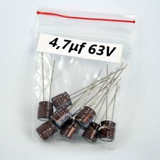 10X Condensatore Elettrolitico 4,7uF 63V 105°C Assiale marca ELNA