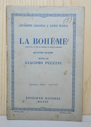 Libretto opera bohème - opera,