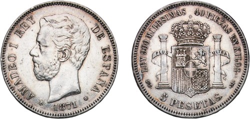 Pesetas 1871 74 amadeo - pesetas, *18*74