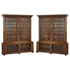 Coppia di importantissime librerie Samuel Pepys 1666 grandi dopo originali