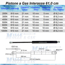 2 PISTONE A GAS MOLLA PER